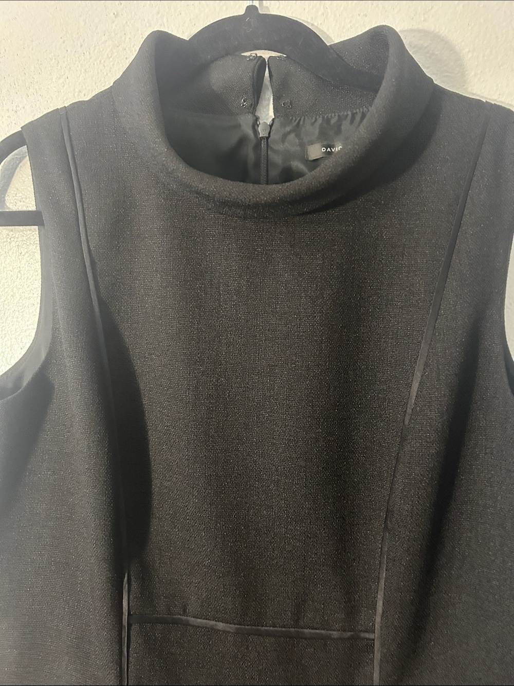 David Meister Black Sleeveless Mock-Neck Sheath Dress - Picture 4 of 12